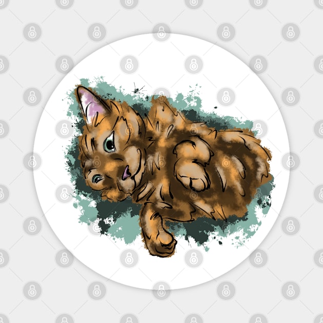 Playful cat Magnet by Antiope